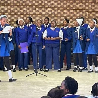 The school choir performing